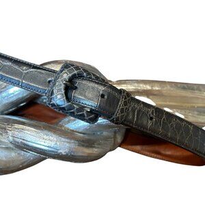 Ralph Lauren Gray Genuine American Alligator Belt Size 32